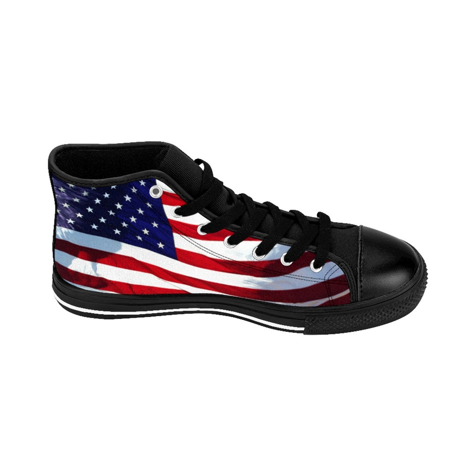 USA American Flag Shoes Red White Blue Stars Stripes High Etsy