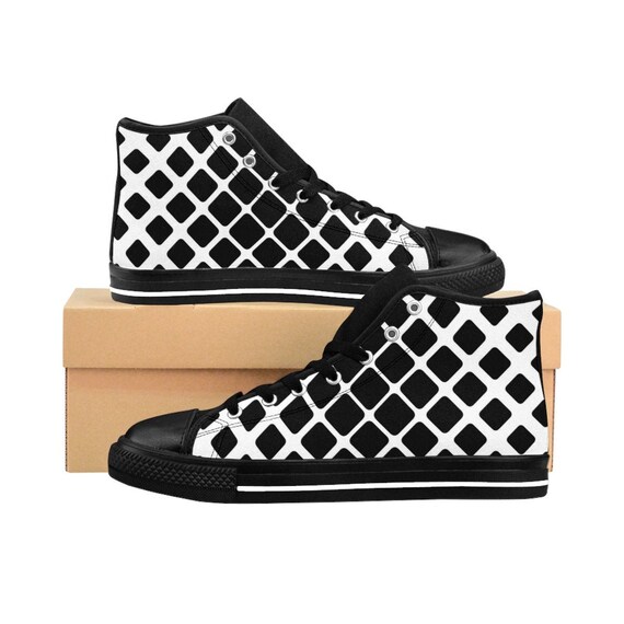 Black White Geometric Shoes Sneakers 