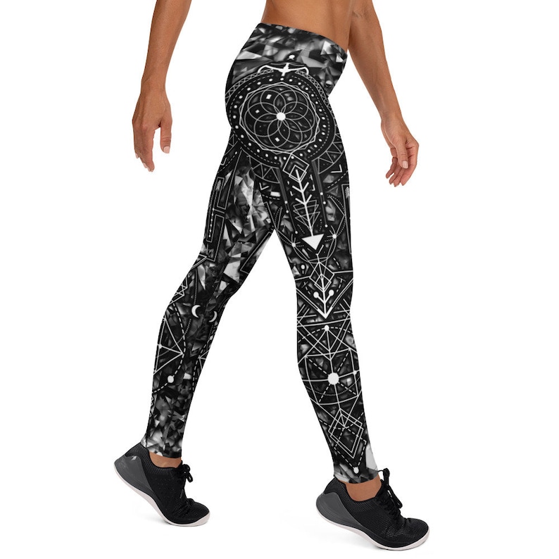 Sacred Geometry Leggings Festival Spritual Symbols Yoga Etsy