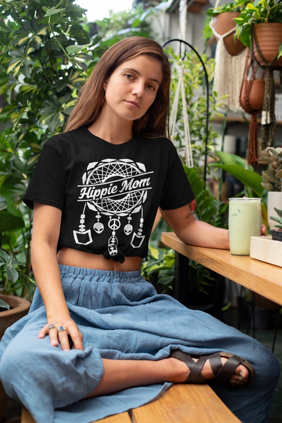Hippie Mom Shirt Boho Bohemian Mandala Dreamcatcher Peace Sign Aliens Tribe Tribal Mothers Day Gift Rave Festival Sacred Geometry Spiritual