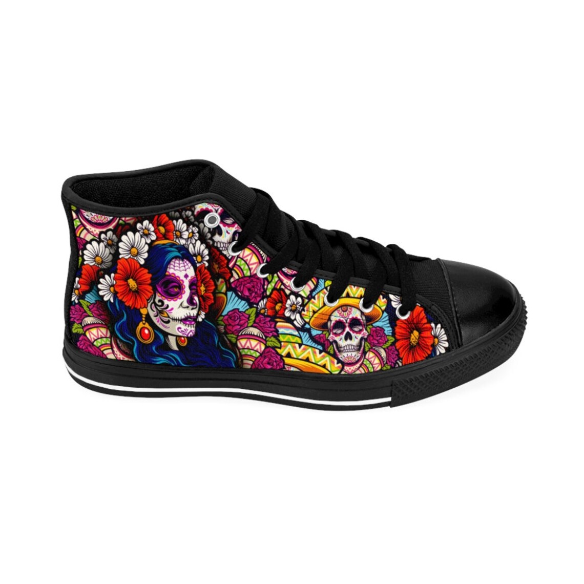 Mens Dia De Los Muertos Shoes Halloween Sneakers Day of the Etsy