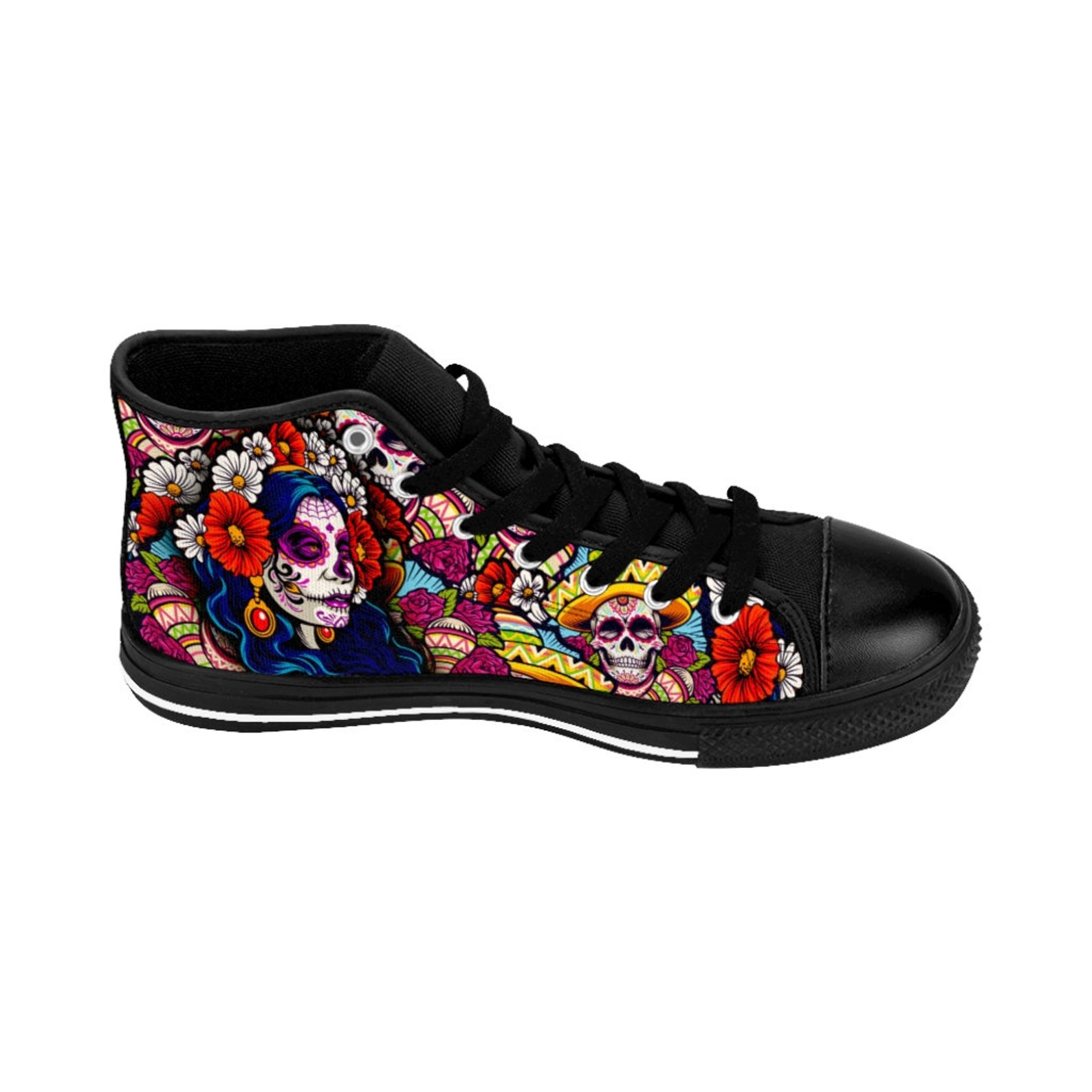 Mens Dia De Los Muertos Shoes Halloween Sneakers Day of the Etsy