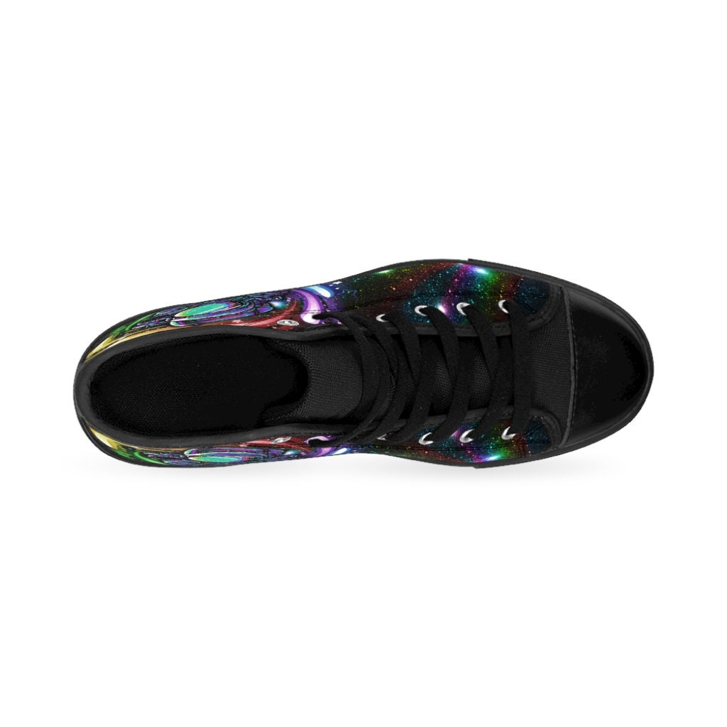 Mens High-top Astronaut Sneakers Lgbtq Galaxy Space Shoes Rainbow Gay Pride Colorful Astronomy Rave Festival Edm High Top Tops Hightops Gift