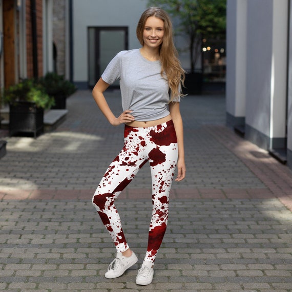 Bloody Leggings, Blood Splattered Stained Dripping Halloween