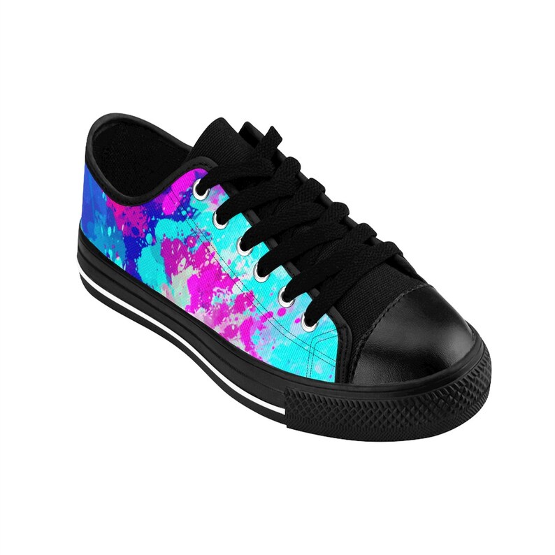 Mens Paint Splatter Artist Shoe Rave Sneakers Colorful Canvas Etsy