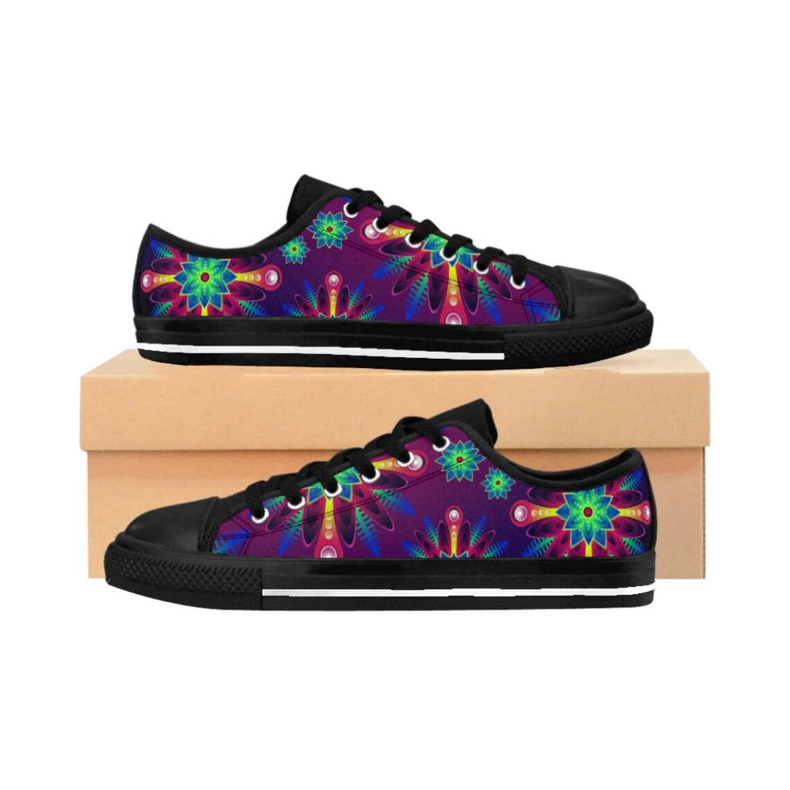 Womens Rave Festival Shoes Sacred Geometry Trippy Sneakers Etsy