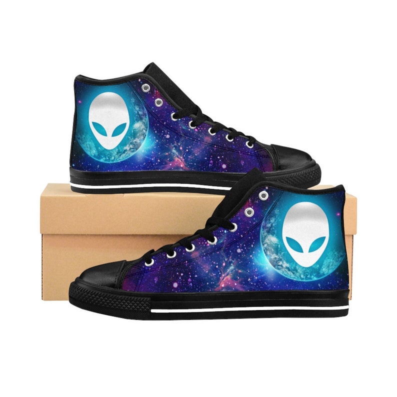 Mens Alien Galaxy Shoes Rave Sneakers Space Universe Nebula Etsy