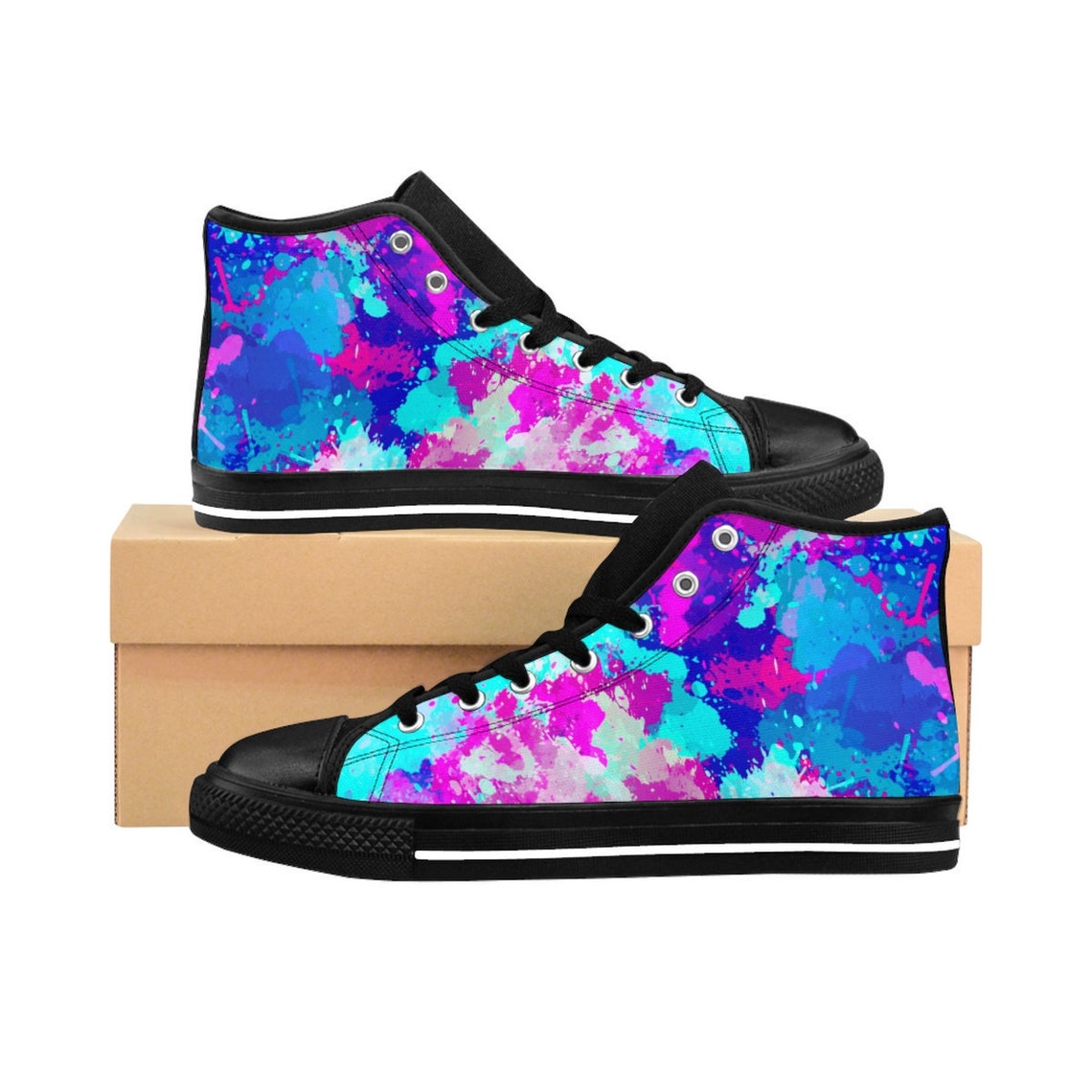 mens-rave-shoes-paint-splatter-sneakers-canvas-high-tops-etsy-de
