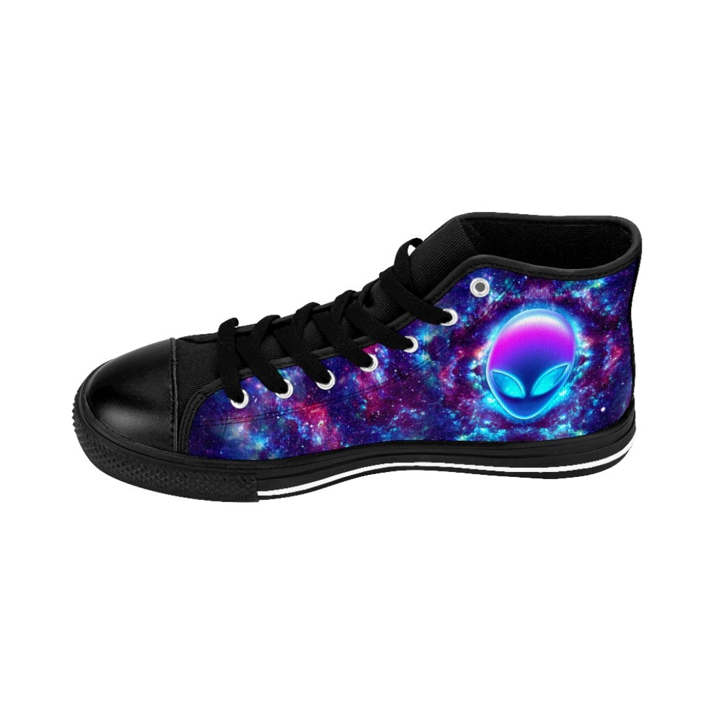 Womens Alien Shoes Galaxy High Tops Space Sneakers Nebula Etsy