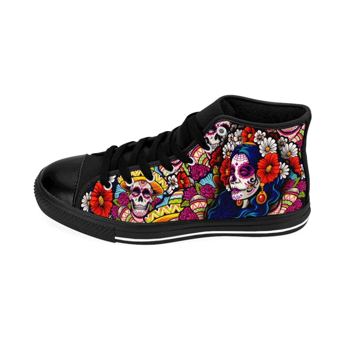 Mens Dia De Los Muertos Shoes Halloween Sneakers Day of the Etsy