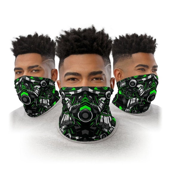 Futuristic Face Mask Cyberpunk Armor Ninja Cosplay Neck
