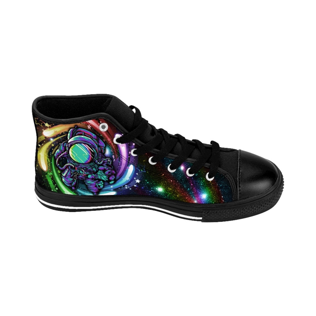 Mens High-top Astronaut Sneakers Lgbtq Galaxy Space Shoes Rainbow Gay Pride Colorful Astronomy Rave Festival Edm High Top Tops Hightops Gift