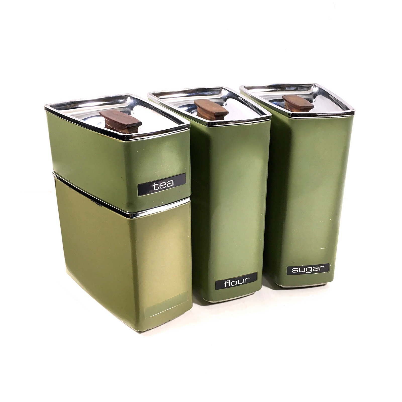 vintage canisters sugar flour coffee tea