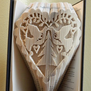 Folded Book Heart with Doves