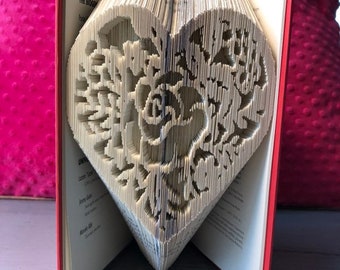 Folded Book Rose Heart