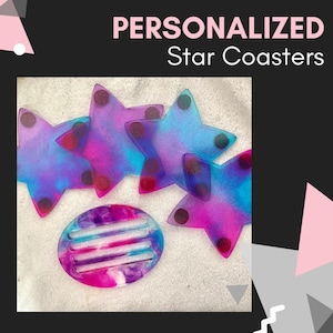 PERSONALIZED Star-Shaped Resin Coasters