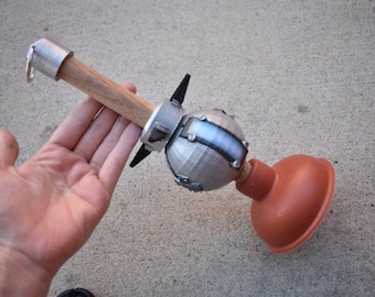 battle royale clinger grenade plunger gun 3d printed fort night video game prop fortnight cosplay costume prop full life size christmas - fortnite candy cane axe lights