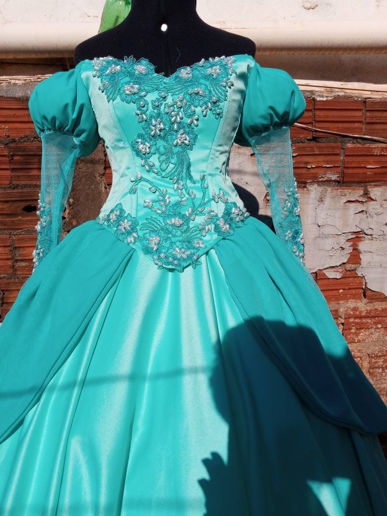 Disney cosplay Ariel Teal Gown MADE TO ORDER opdracht groene - Etsy ...