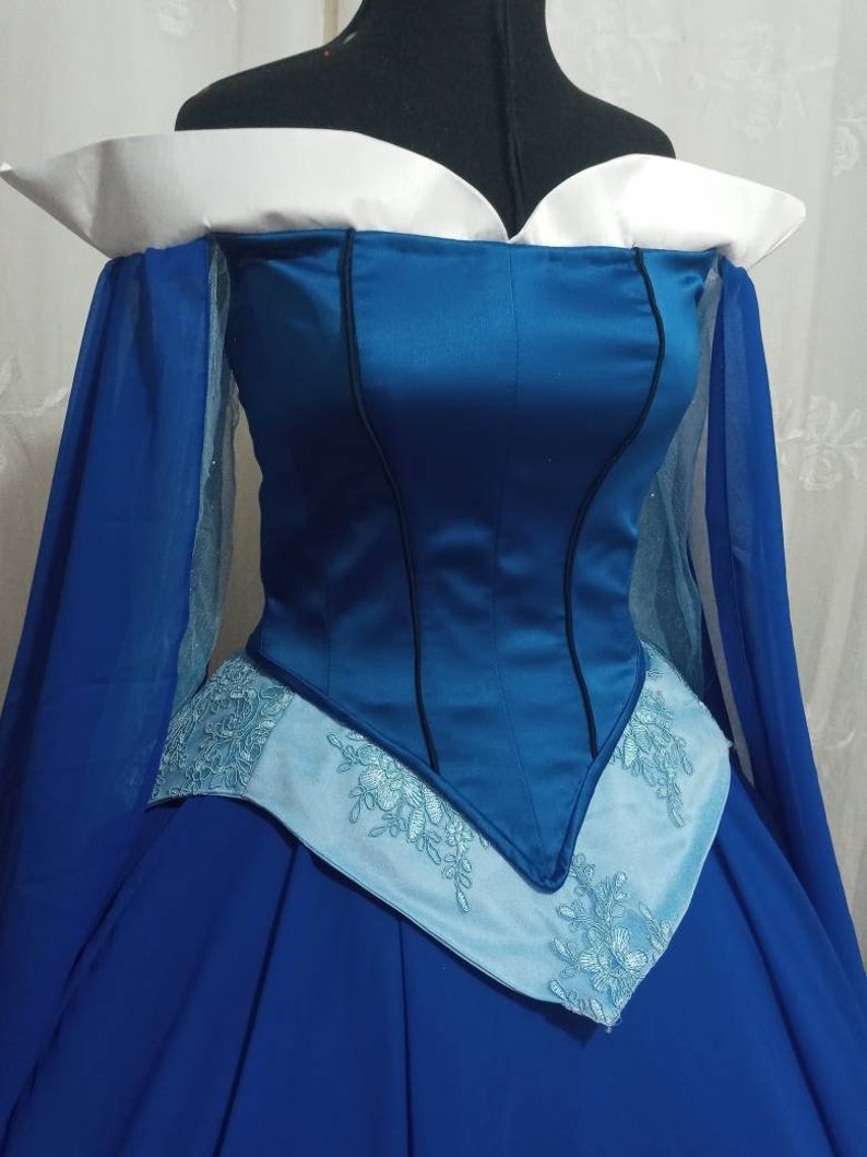 Cosplay Aurora Blue Dress Costume Cosplay Disney Princess Etsy
