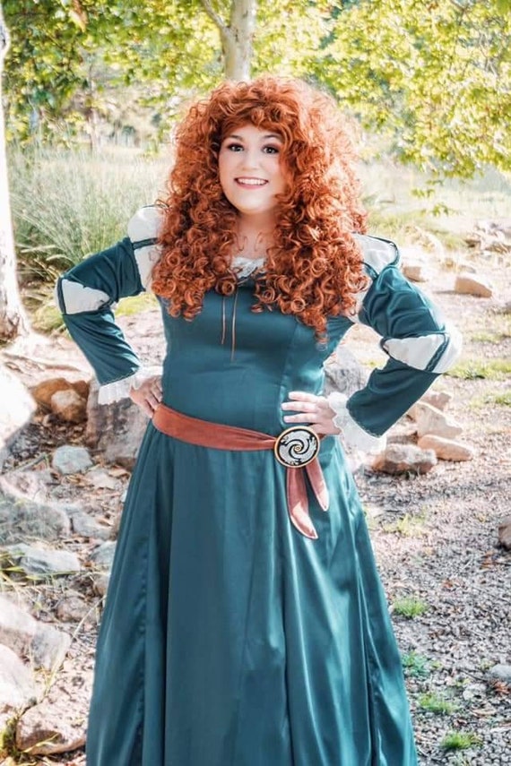 Cosplay Merida Brave abito adulto cloack spilla costume Disney principessa  ispirato -  Italia
