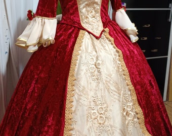 Cosplay Belle Holiday the beauty and the beast Christmas dress custom ready for ship princess Disney costume