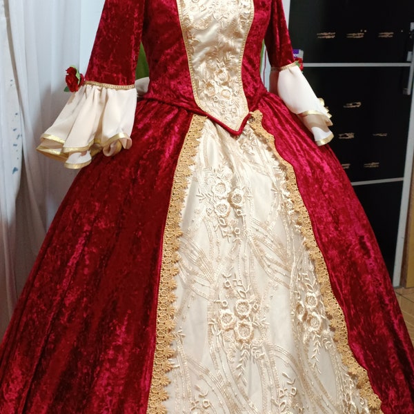 Cosplay Belle Holiday the beauty and the beast Christmas dress custom ready for ship princess Disney costume