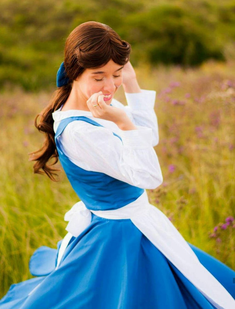 Cosplay Belle Princess Adult Village Dress Bluethe Beauty and - Etsy