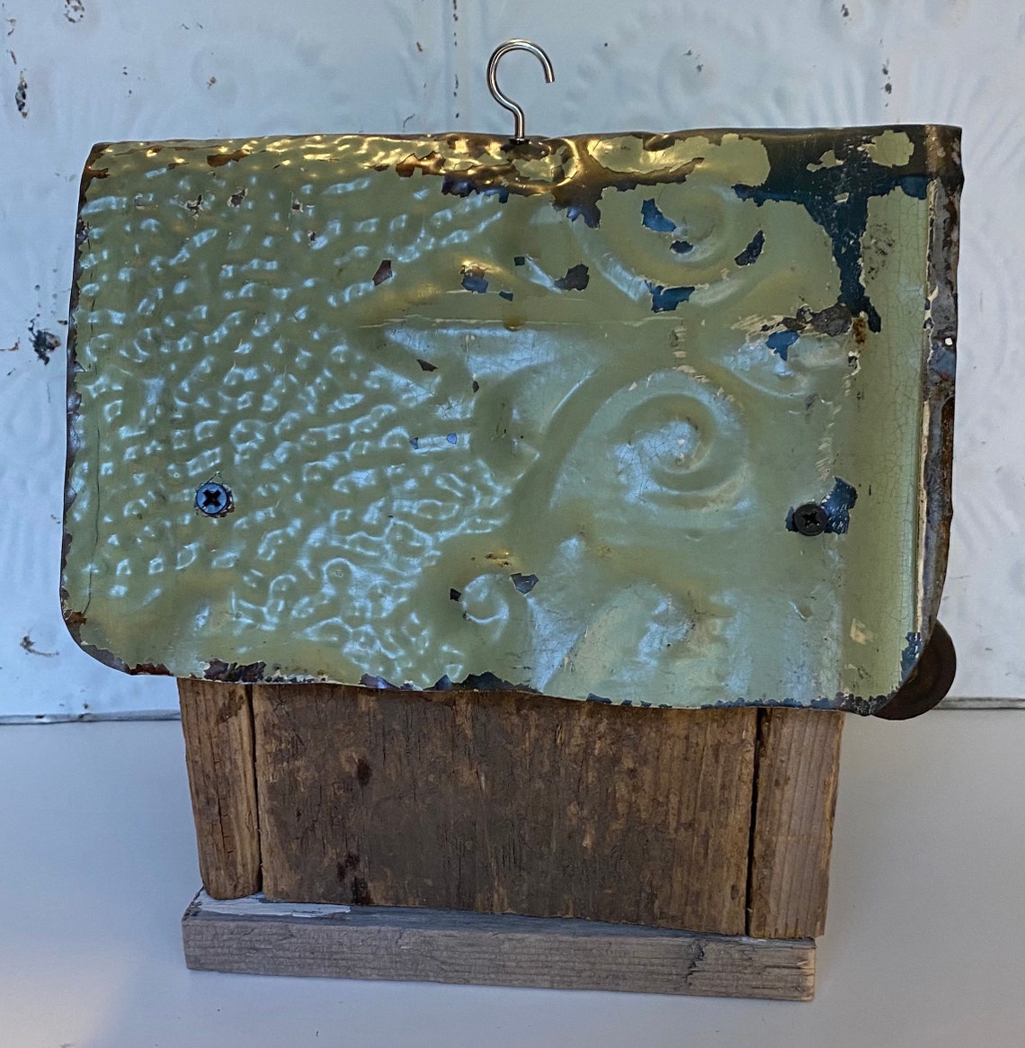 NUEVA pajarito rústico reutilizado madera antiguo techo estaño | Etsy