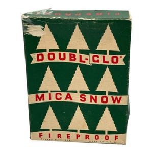 VTG Doubl-Glo MICA Snow  Original Box Christmas Snow Fire Proof - Open Box  3.3 oz
