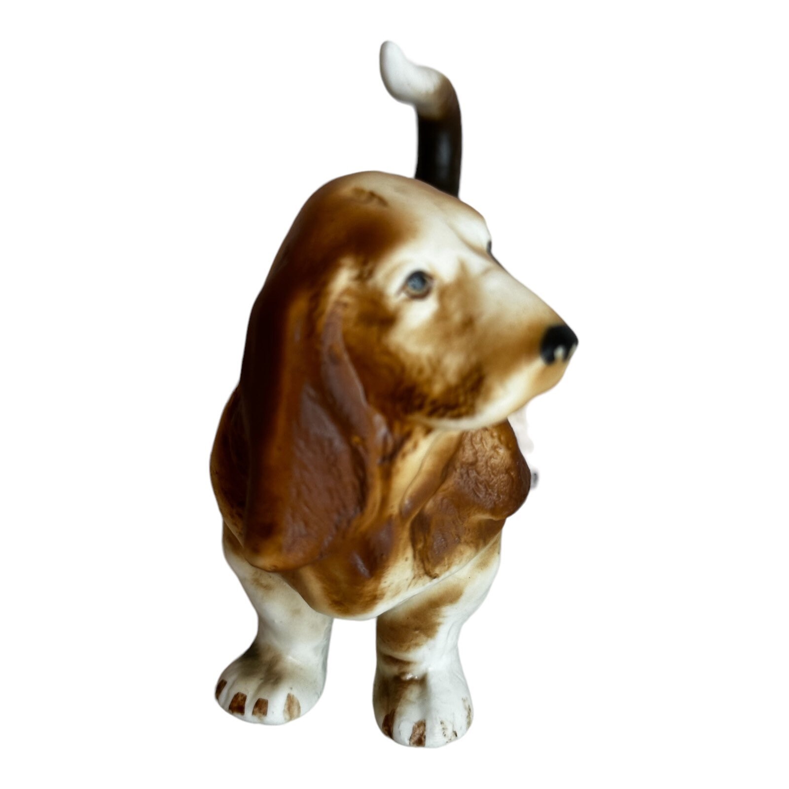 ヴィンテージ バセットハウンド 陶器製犬置物 愛らしい 1960 年代