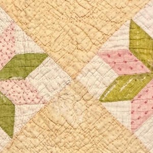 Vintage Cutter Quilt Piece  11” x 27” Star Pattern  Early  Fabrics  #3