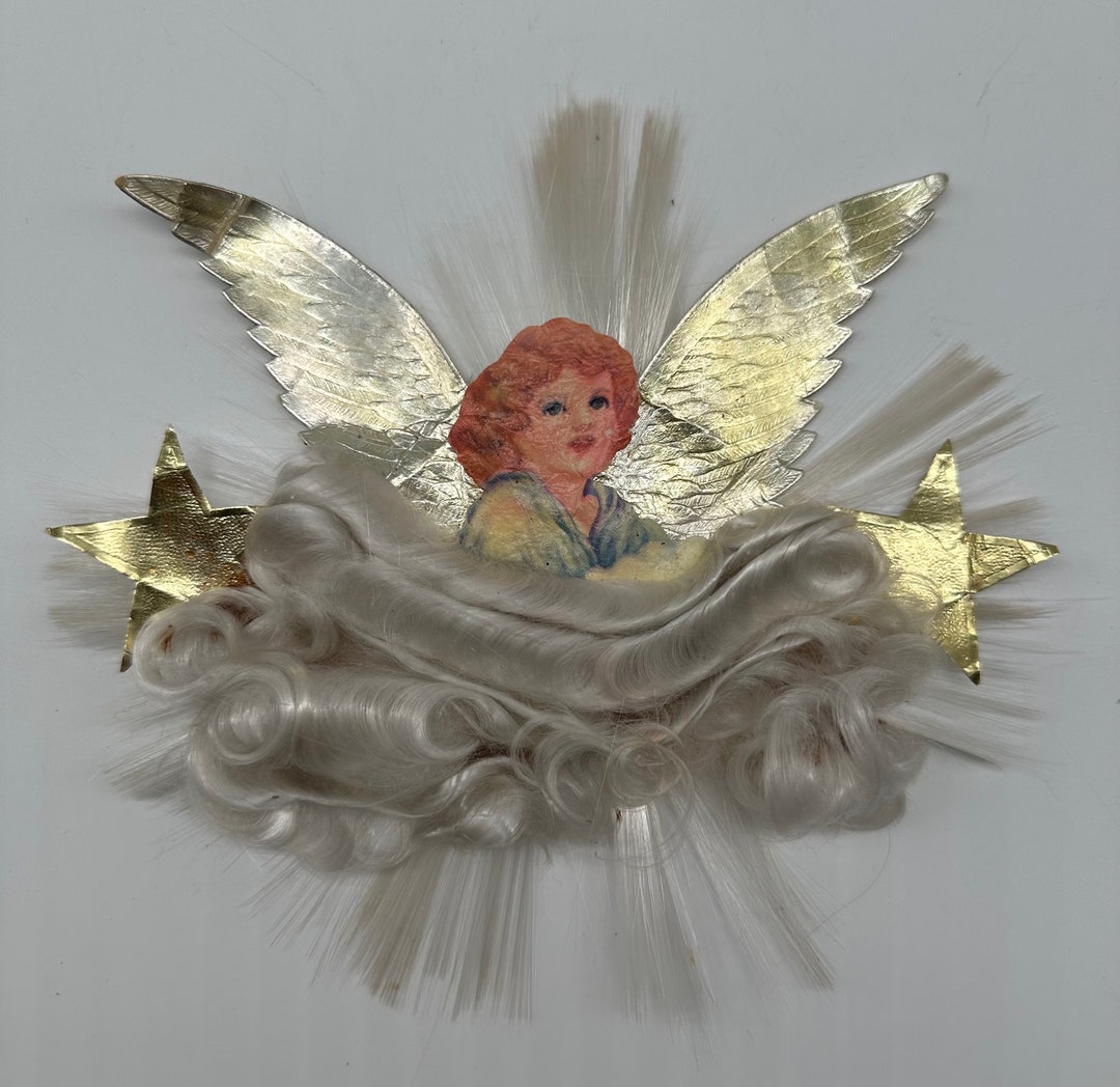 Vintage National Tinsel Spun Glass Angel Hair and Stars Etsy