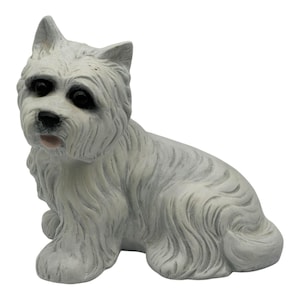 Vintage Ceramic Scottie Dog Figurine  Scottish Terrier White  Hand Painted