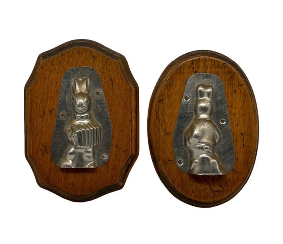Ancien Moule à Chocolat En Métal – Grand Lapin Pâques Cloche – Chocolatier Noël