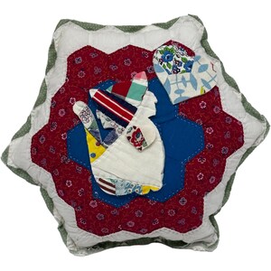 NEW Handmade Kitty Cat Pillow  Vintage Quilt  Chenille Bedspread   So Adorable!