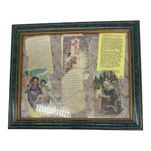 Cartes saintes encadrées vintage Cartes de messe St Anthony St Peregrine St Jude
