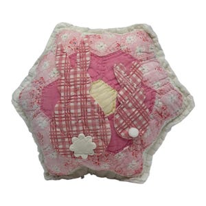 NEW Handmade Bunny Peeps Pillow Vintage Quilt Chenille Bedspread Quilt Appliqués