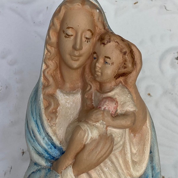 Mary and Infant Statue Etsy