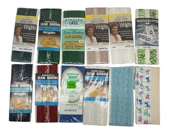 Lot Of 12 New And Vintage Sewing Trim  Twill Tape  Seam Tape  Multicolored