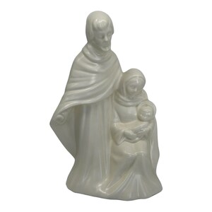 Vintage Baby Jesus Mary & Joseph White Ceramic Nativity Figurine 10” Tall