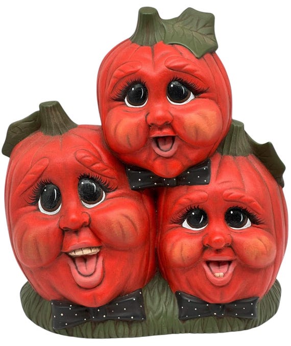 ハロウィン大きなかぼちゃ3体セット　陶器置物 ハロウィン大きなかぼちゃ3体セット 陶器置物の通販はau PAY