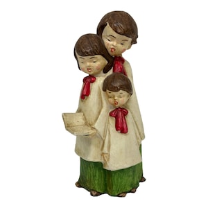 VTG My Japan Paper Mache Choir Children Figurine 9.5” Tall~Not Working