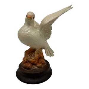 Vintage White Ceramic Roselane Dove Bird Figurine  8.5” Tall  Beautiful!!
