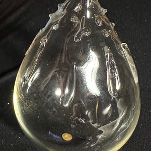 6 Vintage Clear Teardrop & Round Hand Blown Glass Christmas Ornaments 3.5” - 4”T