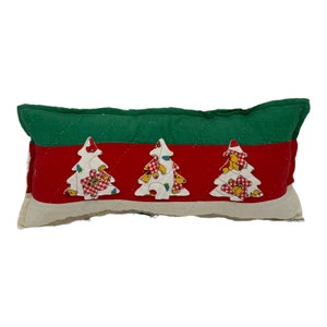 NEUES handgemachtes Feiertags-Weihnachtsbäume-Kissen Vintage Quilt altes Chenille
