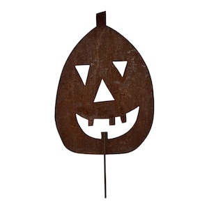 Citrouille Jack O Lan en métal rouillé vintage, décoration d&#39;Halloween d&#39;extérieur, 34 cm de haut