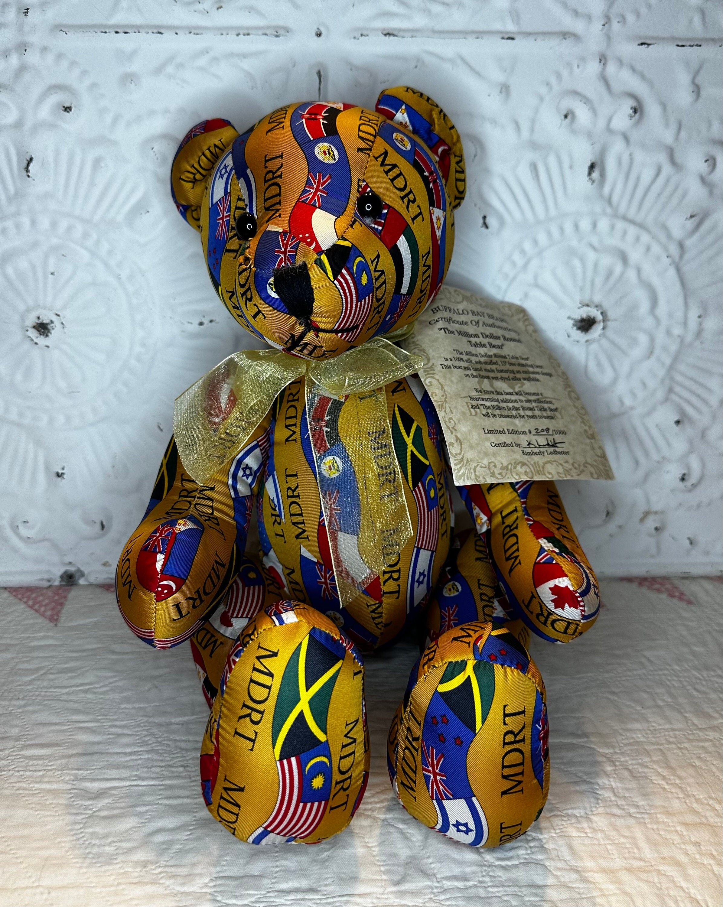 Buffalo Bay Bears “The Million Dollar Round Table Bear”  #208/1000  Silk  15”