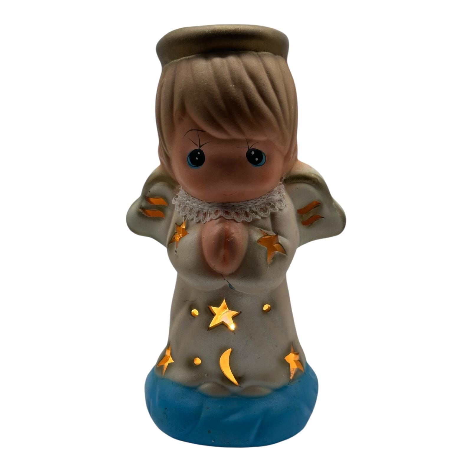 Vintage Precious Moments Praying Angel Lamp Light up Nightlight