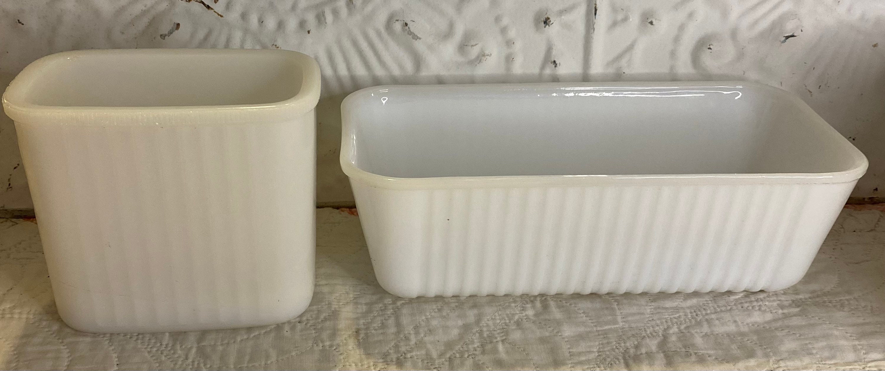 Vintage Refrigerator Container Hazel Atlas Milk Glass Dish