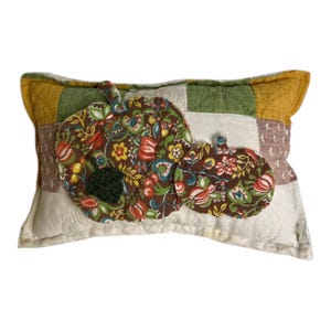 NEW Handmade Pumpkins & Acorn Pillow Vintage Quilt Chenille Autumn Fall